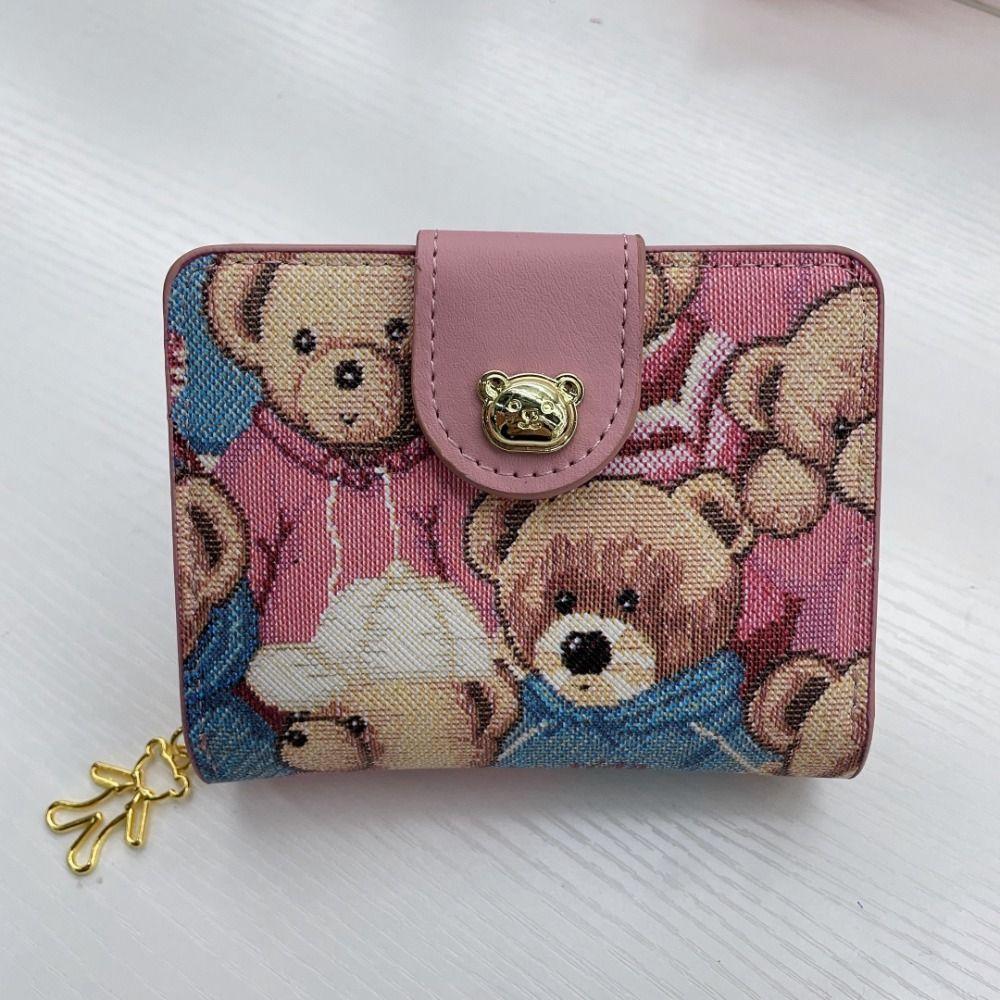 

Square ID Card Bag Integrated Wallet Cute Card Bag Female рожевий