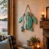 Easy To Install Wall Lamp Coastal Fish Pendant with Light, Fish/Turtle/Jellyfish/Dolphin/Octopus/Whale Shape, Resin Ocean Sconce Light Themed