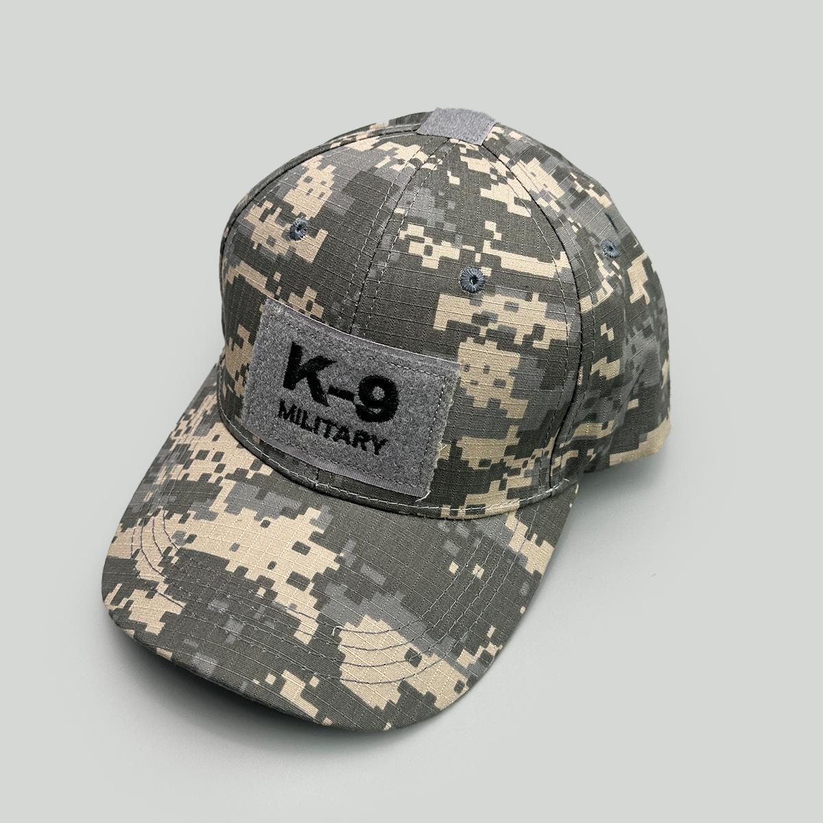 Outdoor letter embroidery Velcro baseball cap, men s and women s sunshade camouflage tactical personalized sports baseball cap 52-60cm