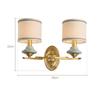 48cm Bipolar Copper Ceramic Wall Lamp, E14*2 Not Including Light Source, Round Fabric Lamp 220V, Decorative Transition Lamp