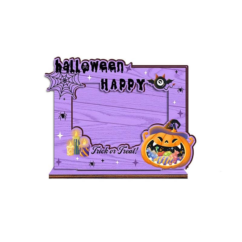

Halloween Picture Frame, Photo Frame, Small Wood Picture Frame, Happy Halloween Home Decor Tabletop Display, Kids Halloween Gift фиолетовый