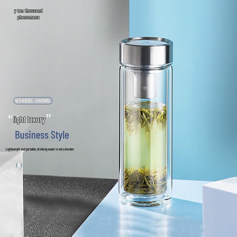 Wanxiang Double-Layer High-Temperature Glass Water Bottle