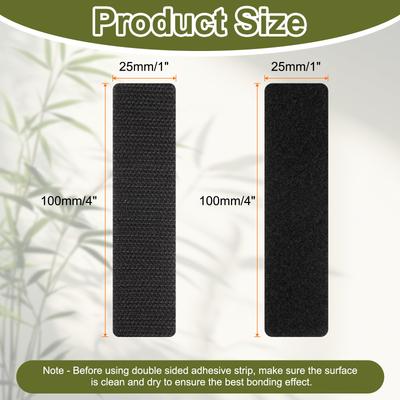 Fita de Velcro Forte Autoadesiva Retangular Adesivo de Nylon Fita Adesiva Para Casa Escritório Carro Artesanato DIY Preto