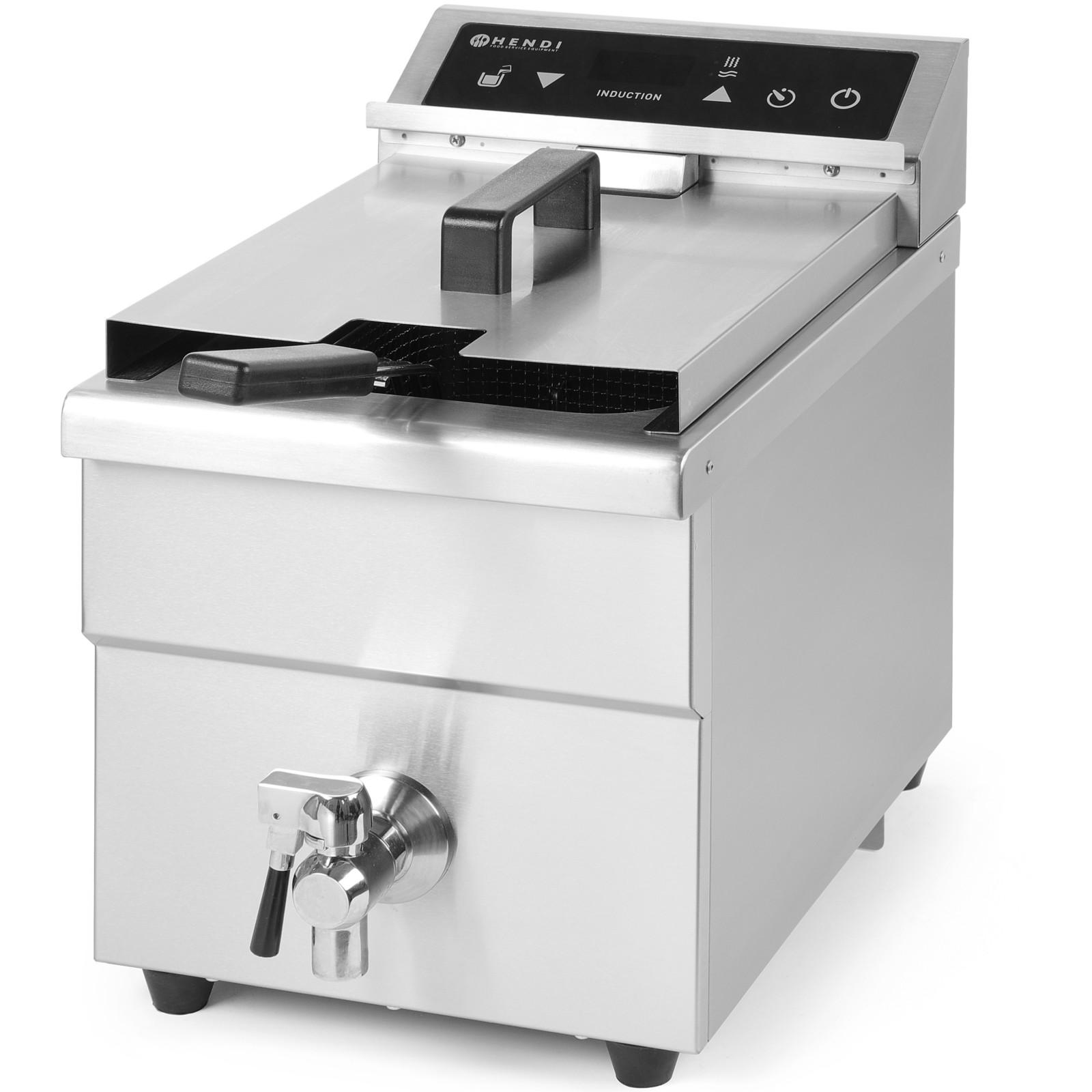 Induktionsfritteuse mit Zapfhahn Kitchen Line 8L Hendi 215012
