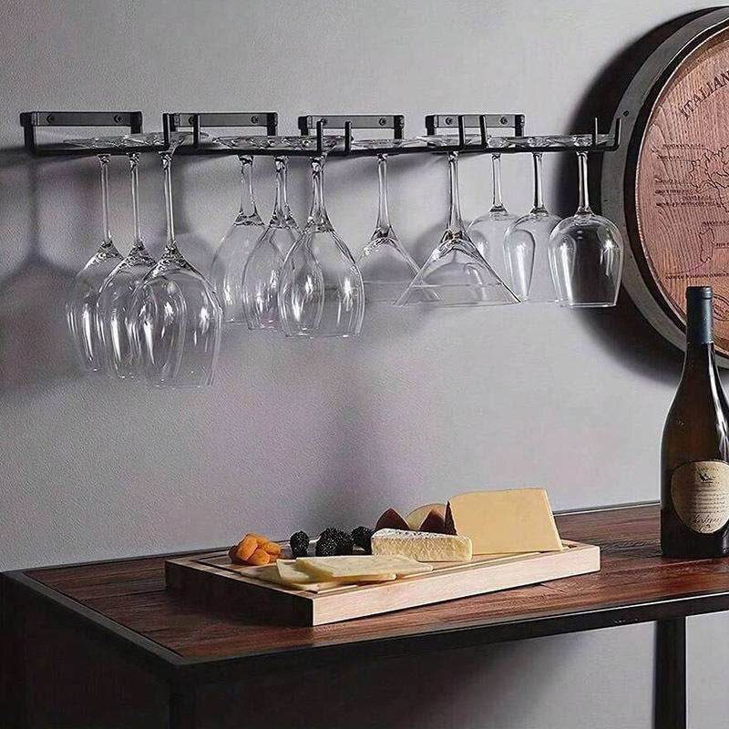 Duvara Monte Kadeh Tutucu Vidalarla Mutfak Şarap Kadehi Tutucu Bardak Askısı Kadeh Asma Rafı Bar Mutfak İçin Saklama Rafı