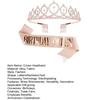 Crown Headband with Ribbon Shiny Rhinestones Headpiece Lightweight Design Stunning Sparkling Ribbon Feminine Slogans