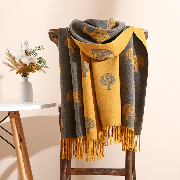 

Осінь і зима 2024 Новий потовщений і подовжений кашеміровий шарф Універсальний жіночий теплий шарф для захисту шиї Двосторонній шарф шаль 200*65cm