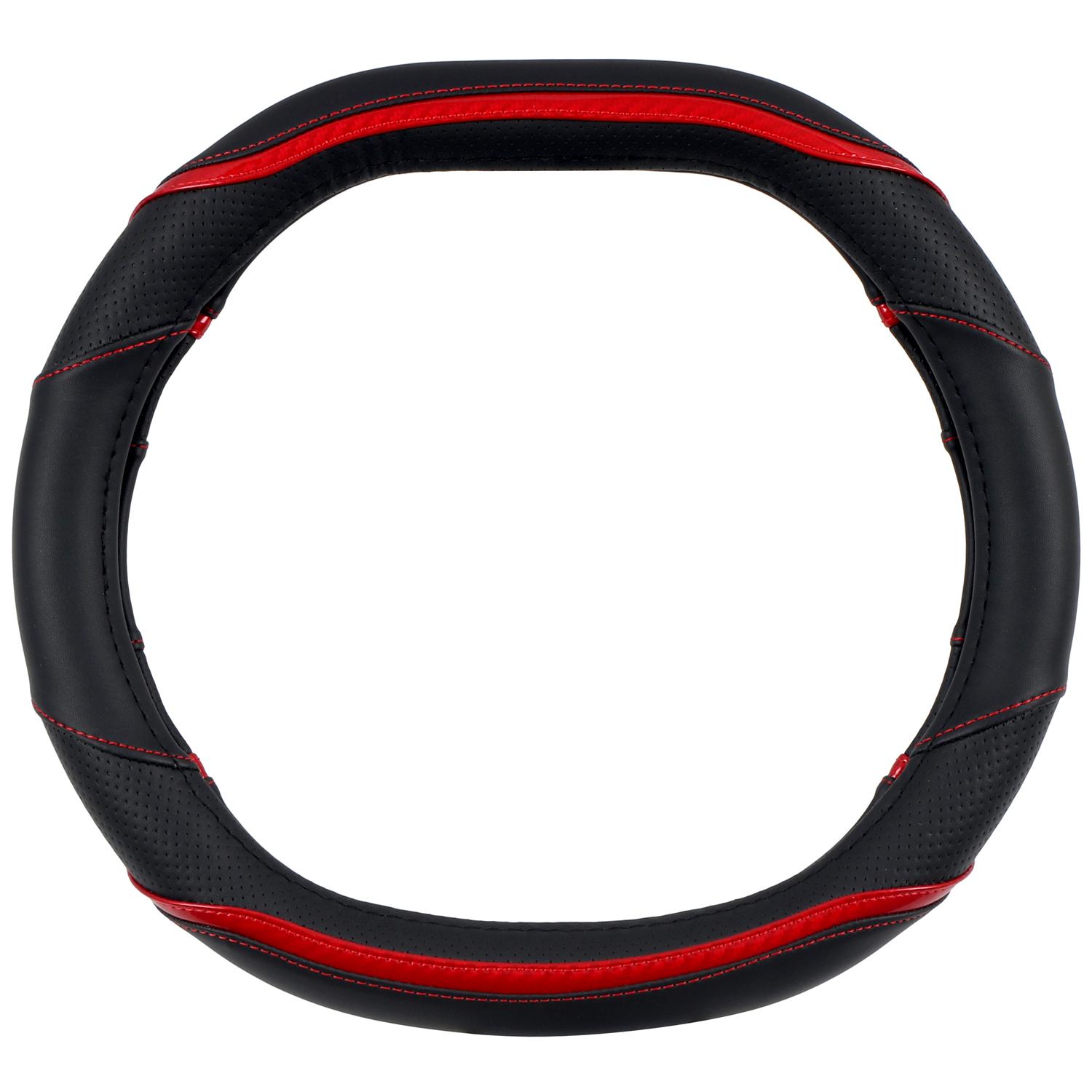 For Peugeot 3008 GT 208 GT Line 308 408 508 4008 5008 2017 2018     Leather Steering Wheel Cover Protector Trim красный