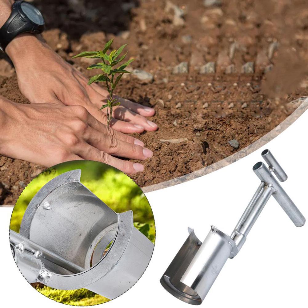 Handheld Garden Barrel Transplanter Stainless Steel Digging Seedlings Artifact Agricultural Puncher Planting In Greenhouse