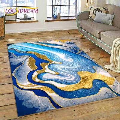 Dream Colour Splendid Marble Gold Nordic Rug for Home Living Room Bedroom Sofa Doormat Kitchen Decor Mat