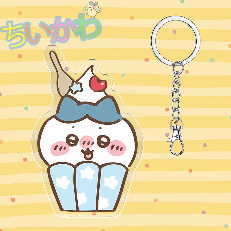 Cute Chiikawa 6cm Nanka Chiisakute Kawaii Yatsu Keychain Usagi School Bag Decorate Kawaii Keyring Anime Acrylic Holiday Gifts