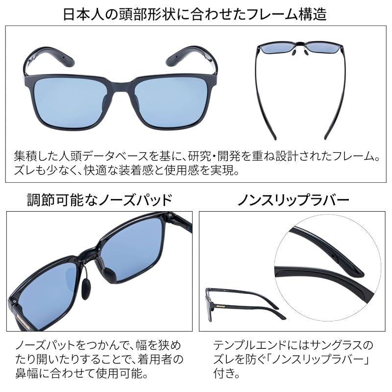 Used [SWANS] Sports Sunglasses EAR3 ER3-0167_BK Made in Japan Polarized Lenses Black/Polarized Ultra Ice Blue (Double-sided Multi-Sided) Golf Fishing
