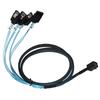 Mini SAS HD 12GB SFF‑8643 auf 4 SATA LSI Adapterkabel 1m 1.1yd Geflochtenes Kupfer Ersatz