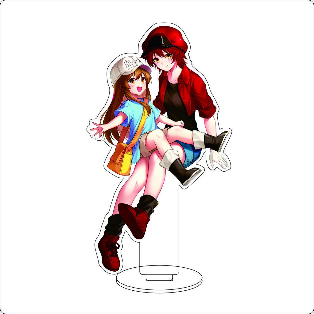 16CM Anime Cells At Work Cosplay Acrylic Stand Ornaments Macrophages Platelet Red Blood Cell Leukocyte Figure Stand Gifts