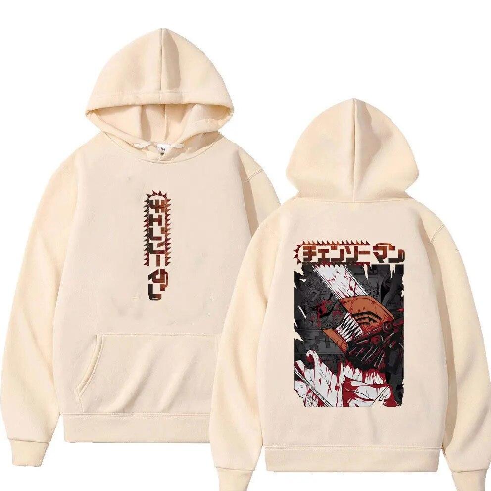 Japonské Anime Motorová pila Unisex Denji Pochita Grafická Mikina Unisex Dámské Unisexga Fleece Bavlna Mikiny Sportovní oblečení Unisex Běžná mikina