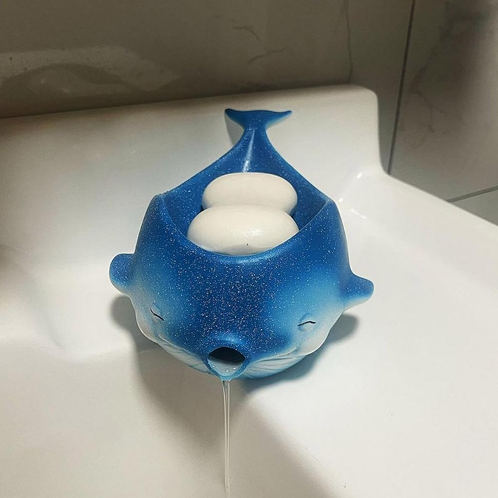Soap Dish Whale-shaped Self-draining Soap Holder Easy-to-clean Bathroom Decor Reusable Shower Soap Box Design for Organized Bath