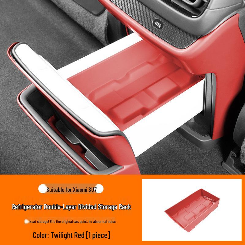 Xiaomi SU7 Rear Seat Fridge Drink Holder & Silicone Mat for Outdoor Camping