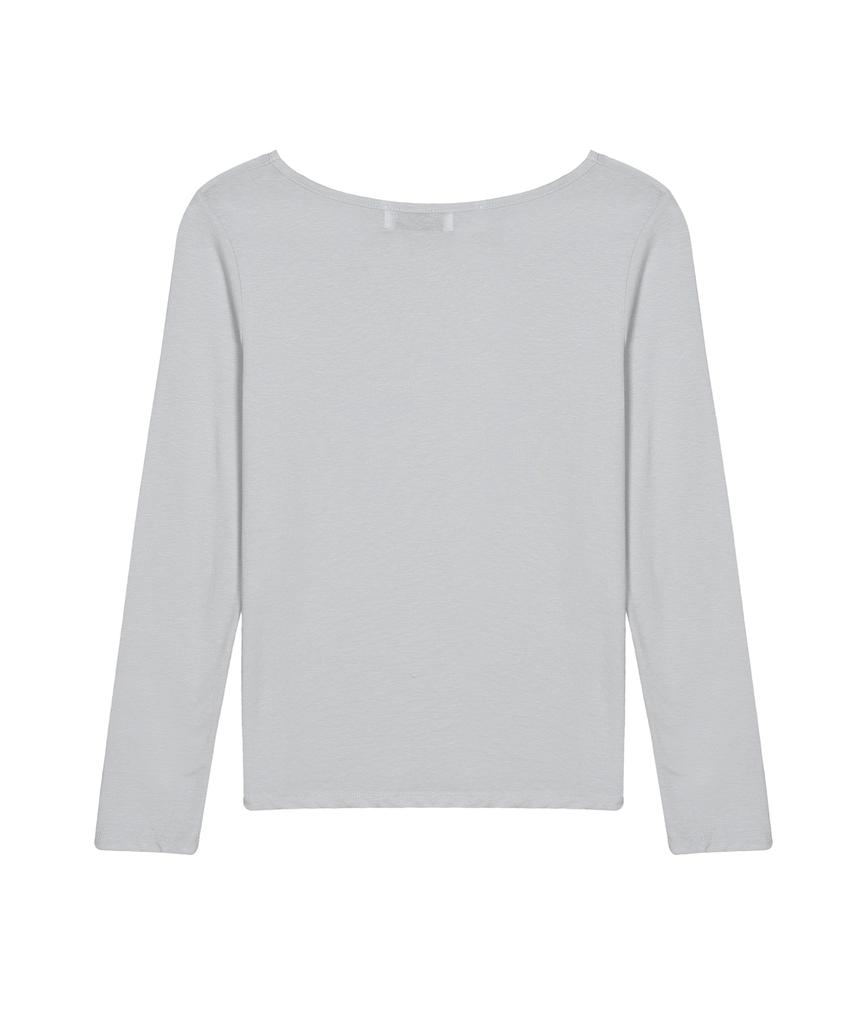 Nigaennikol [Essential] Essential Boat Neck Top_Light Gray