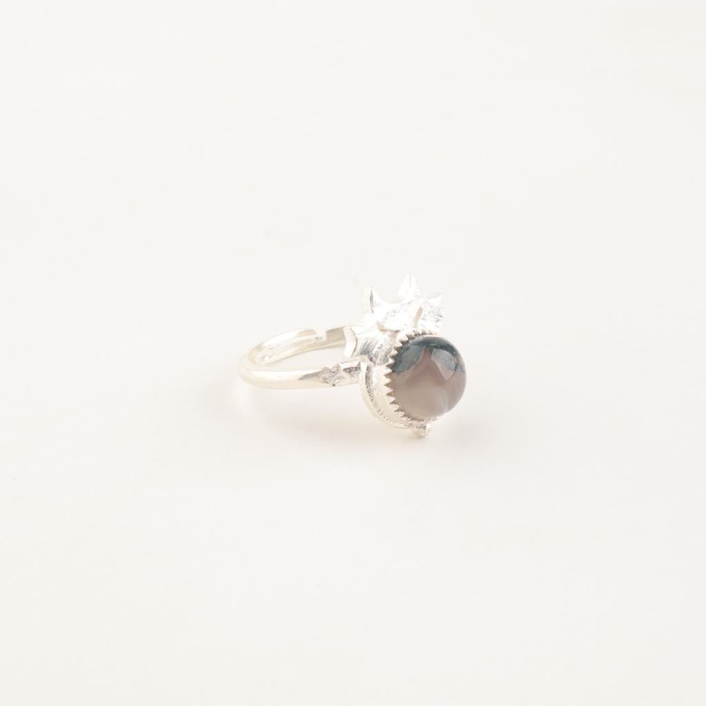 Natural Moss Agate Gemstone 925 Sterling Silver Jewelry Handmade Women Gift Ring RR-67-29