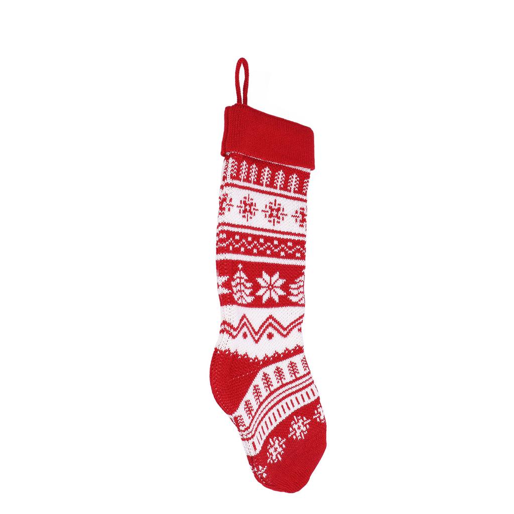 Large Knitted Christmas Stocking with Candy Bag Lovely Christmas Decorations Hanging