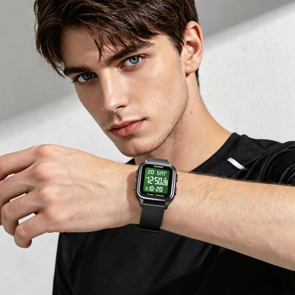 Men's Digital Watch SKMEI Square 50M Waterproof Sports 1858