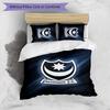 Set Lenzuola Stampato 3 Pezzi Portsmouth FC Traspirante Copripiumino con Federe Biancheria da Letto Decorativa per Camera da Letto Casa