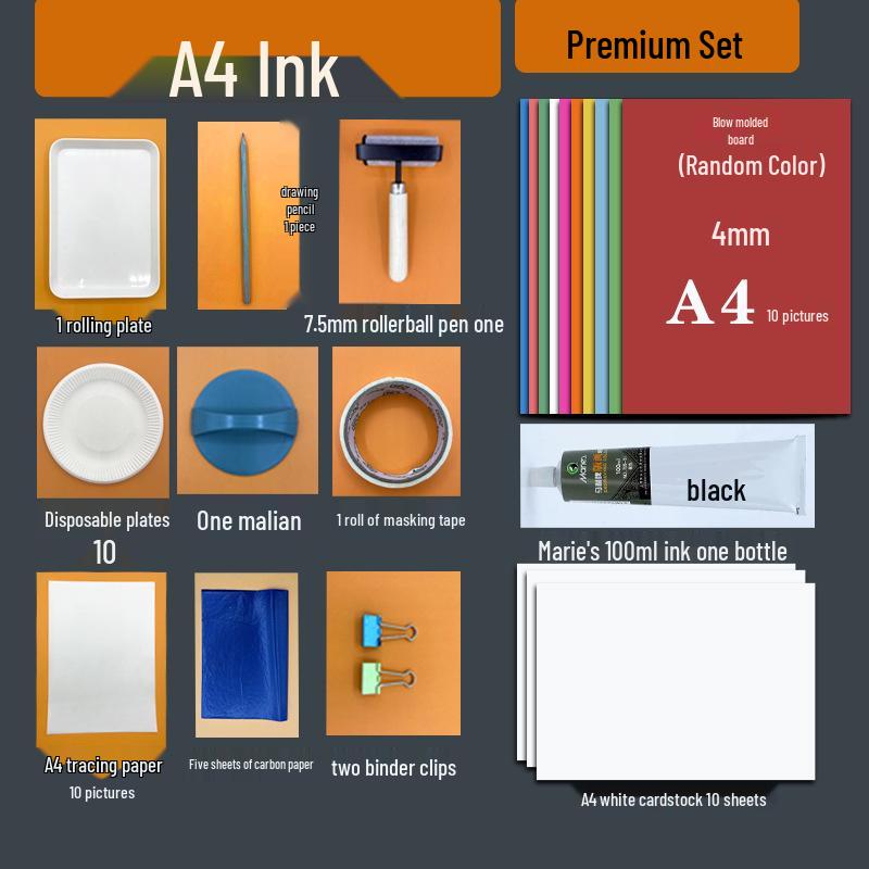 4mm Thick Blow Molding Paper Set for DIY Printmaking: Colored 4K Printing & Engraving Board