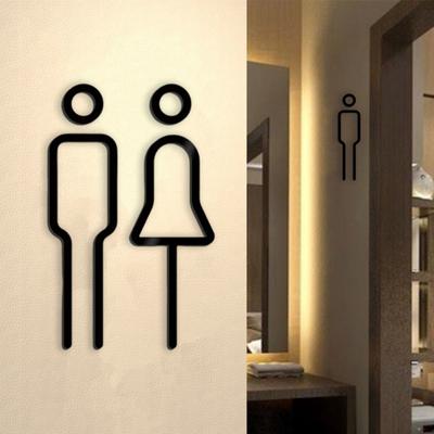 3D akrylátová koupelna WC cedule Toaleta Muži Ženy Toaleta cedule na dveřích Business Restaurace Kancelář Hotel Toaleta Identifikační cedule na zeď