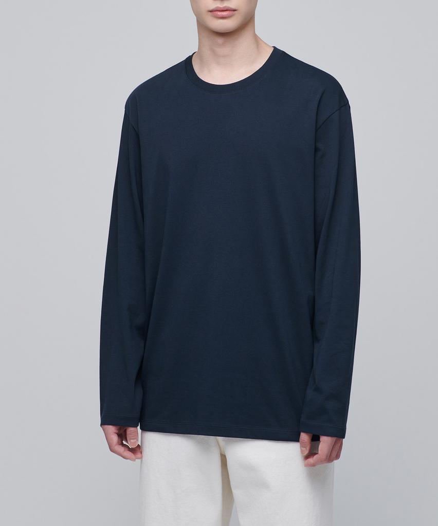 Musinsa Standard Supima Relaxed Crew Neck Long Sleeve T-Shirt [Navy]