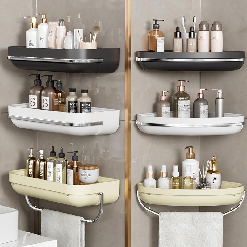 Trójnóg Łazienkowy Montowany na Ścianie Bez Wiercenia Stojak do Przechowywania na Ścianę Stojak do Przechowywania w Narożniku Stojak Ścienny do Narożnika Łazienki