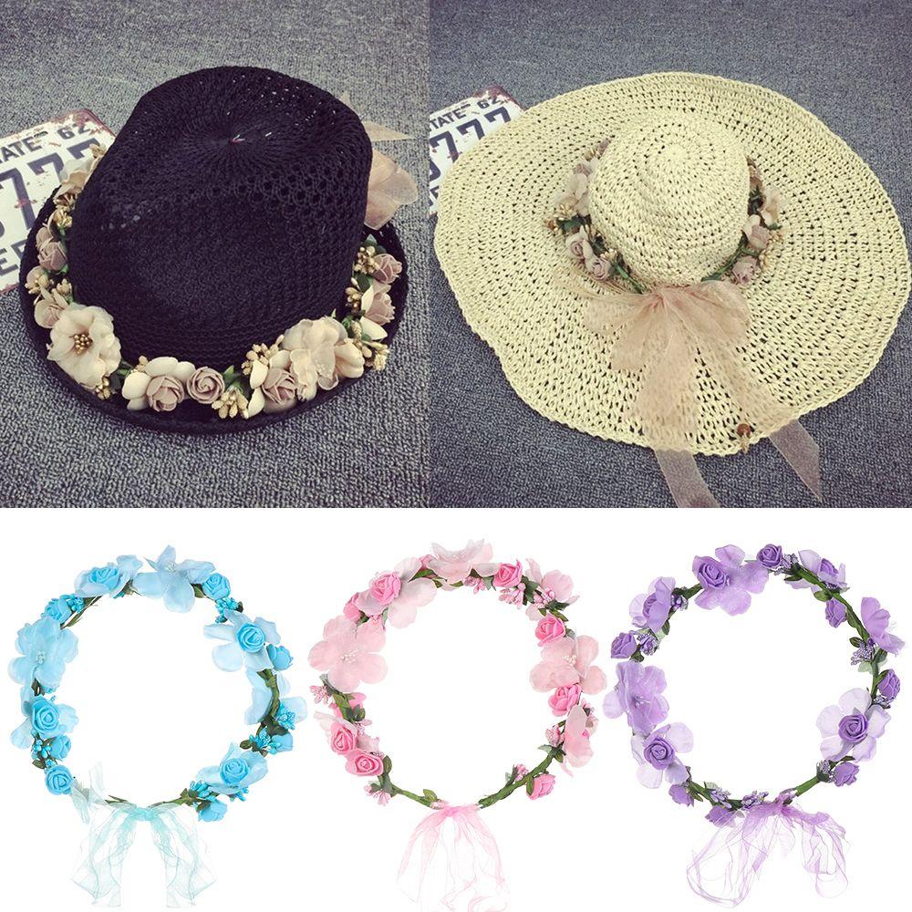 Accessoires Dekoration Blume Haarreif Krone Hochzeitsgirlande Stirn Haarband Braut Haarkränze