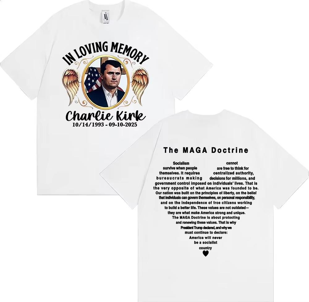 In liebevoller Erinnerung Charlie Kirk Die Maga-Doktrin T-Shirt Herren Damen Mode Gothic Retro T-Shirt Sommer Tops Hochwertige T-Shirts