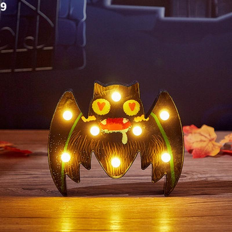 Horror Halloween Pumpkin Decoration Ghost Bat Spider LED Night Light Holiday Bar Home Party Decoration Props Halloween Ornaments