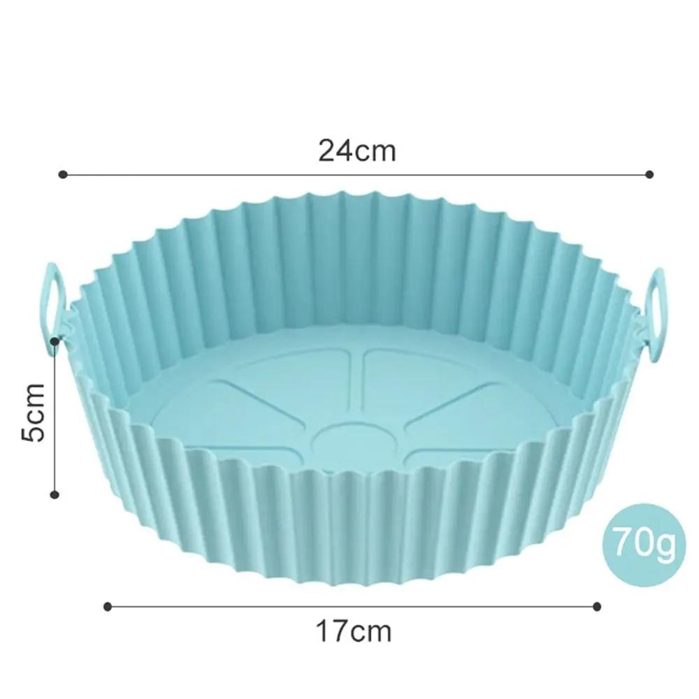 Silicone Air Fryer Pad Foldable with Handle Non-Stick Baking Tray Reusable High Temperature Resistance Baking Basket