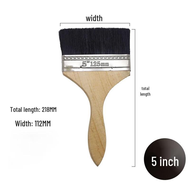 Shenglianxing Wood Handle Black Bristle Utility Brush Set (10-Pack)