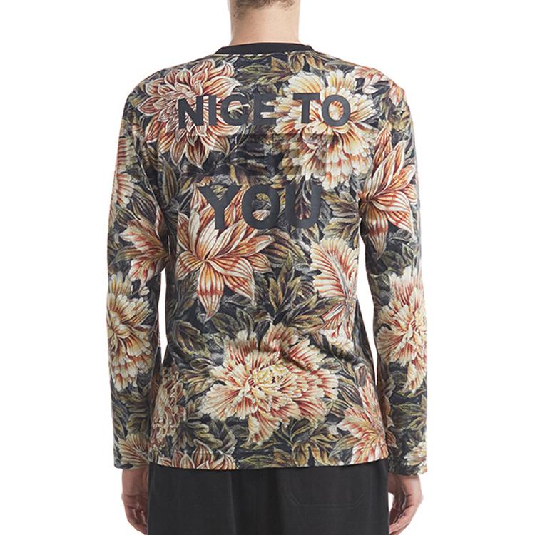 Y-3 Floral Print Long Sleeve T-Shirt Unisex Tops DP0566