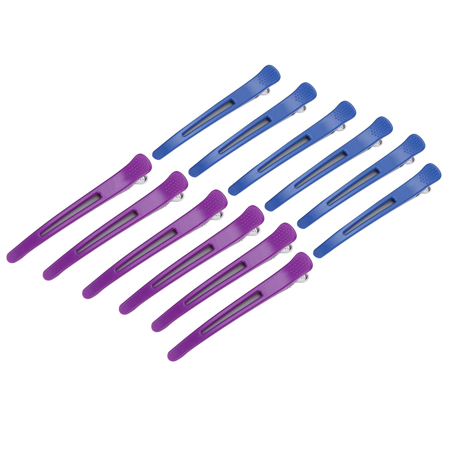 

12pcs Makeup Duckbill Hair Clip Hairdressing Partition Sectioning Clips (Blue Purple)