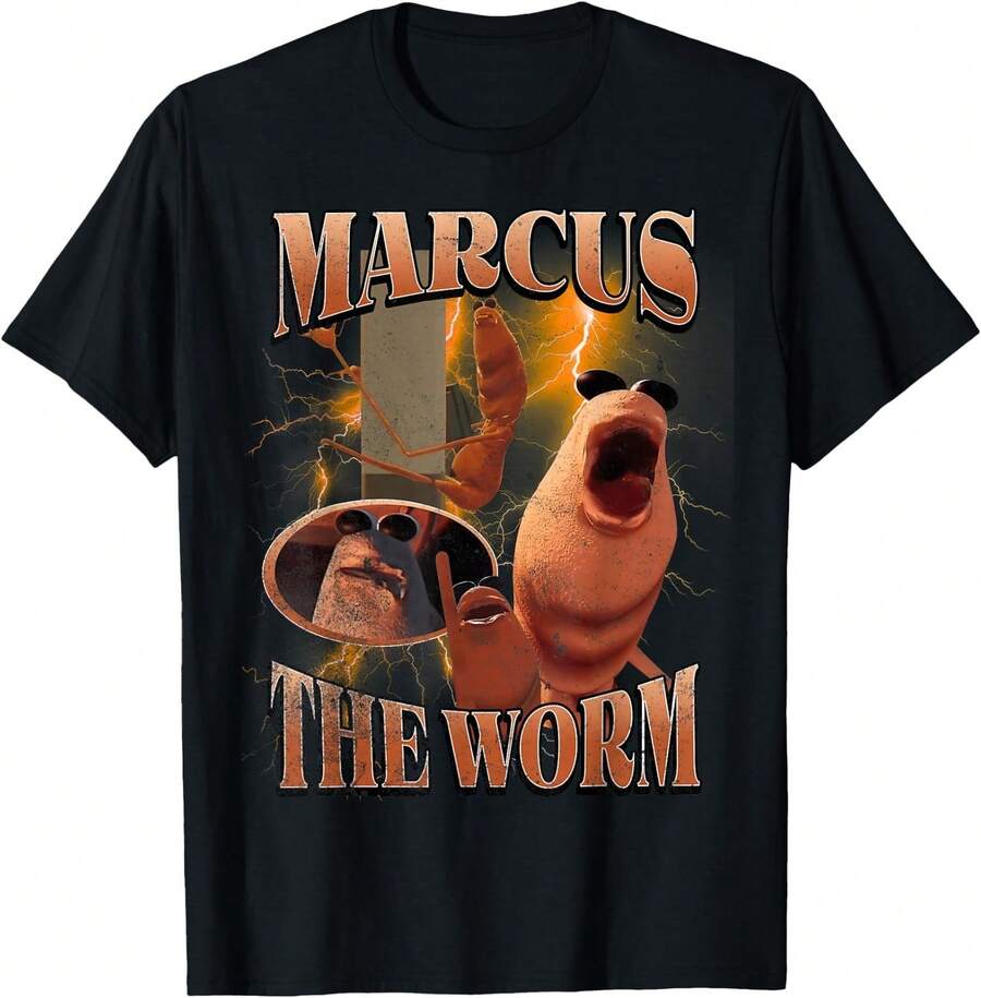 

Fun Worm Graphic Tee for Casual Wear S