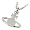 VIVIENNE WESTWOOD Mayfair Small Orb 3D Saturn Crystal Pendant Necklace Men Necklace Gunmetal-Grey Silver 6302039V02W130