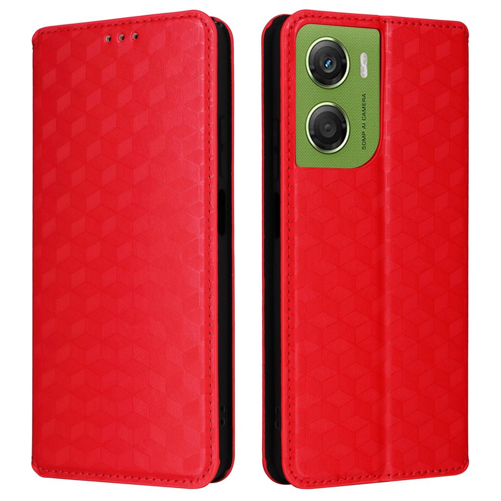 For Motorola Moto G06 4G/G06 Power 4G Case Wallet Rhombus Imprinted Leather Phone Cover