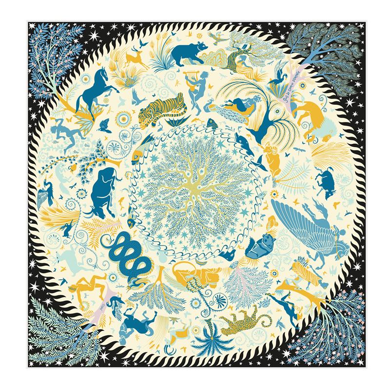 Silk Scarf Women City Street Print Square Scarves Head Echarpes Silk Foulards Femme Wraps Beach Shawl Bandana Lady Hijabs 90CM