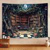 Magischer Wald Wandteppich Märchenbaum Magisches Bücherregal Ästhetische Wandteppiche für Klassenzimmer Hexenhafter Feenbaum Geheimnisvoll Vintage