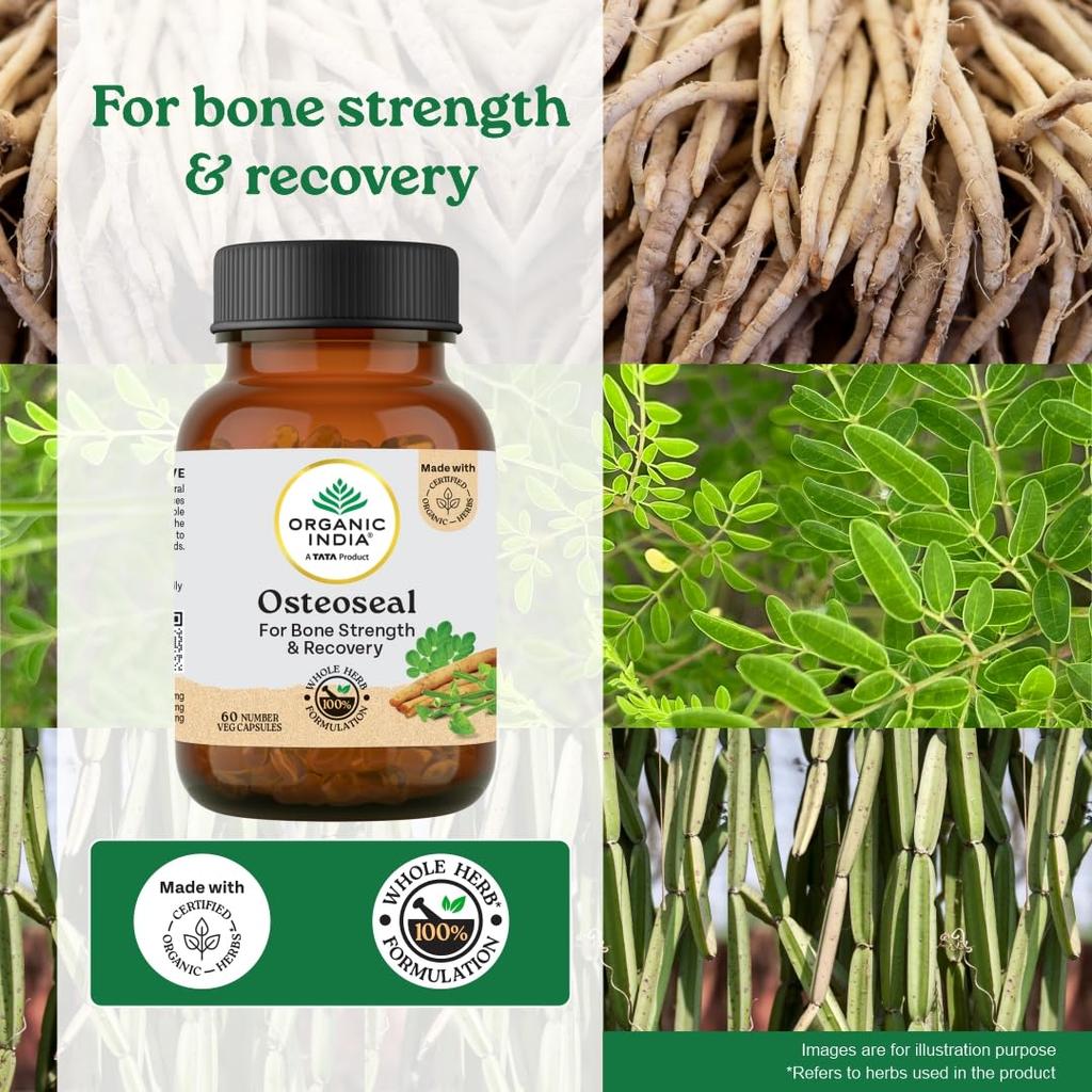 Organic India Osteoseal 60 Capsule Herbal Bone Support Supplement for Strong Bones & Healthy Teeth