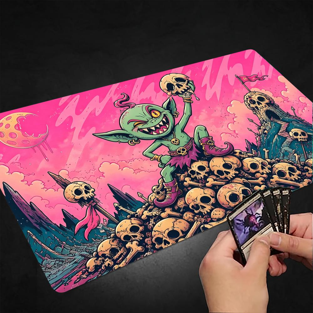 Goblin Schädel Berg Gaming Horror Mauspads Spielmatte 24"X14" MTG TCG Schreibtischmatte für Arbeit Spiel PC Laptop Teppich MousePad