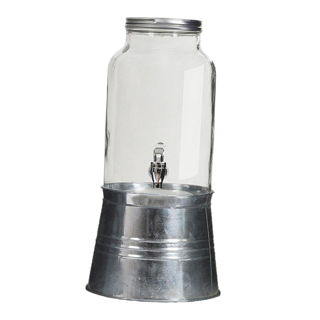 Glass Canister Jug Kettle Bucket 3000ml Clear with Spigot Bottle Pot Container for Cooking Kitchen