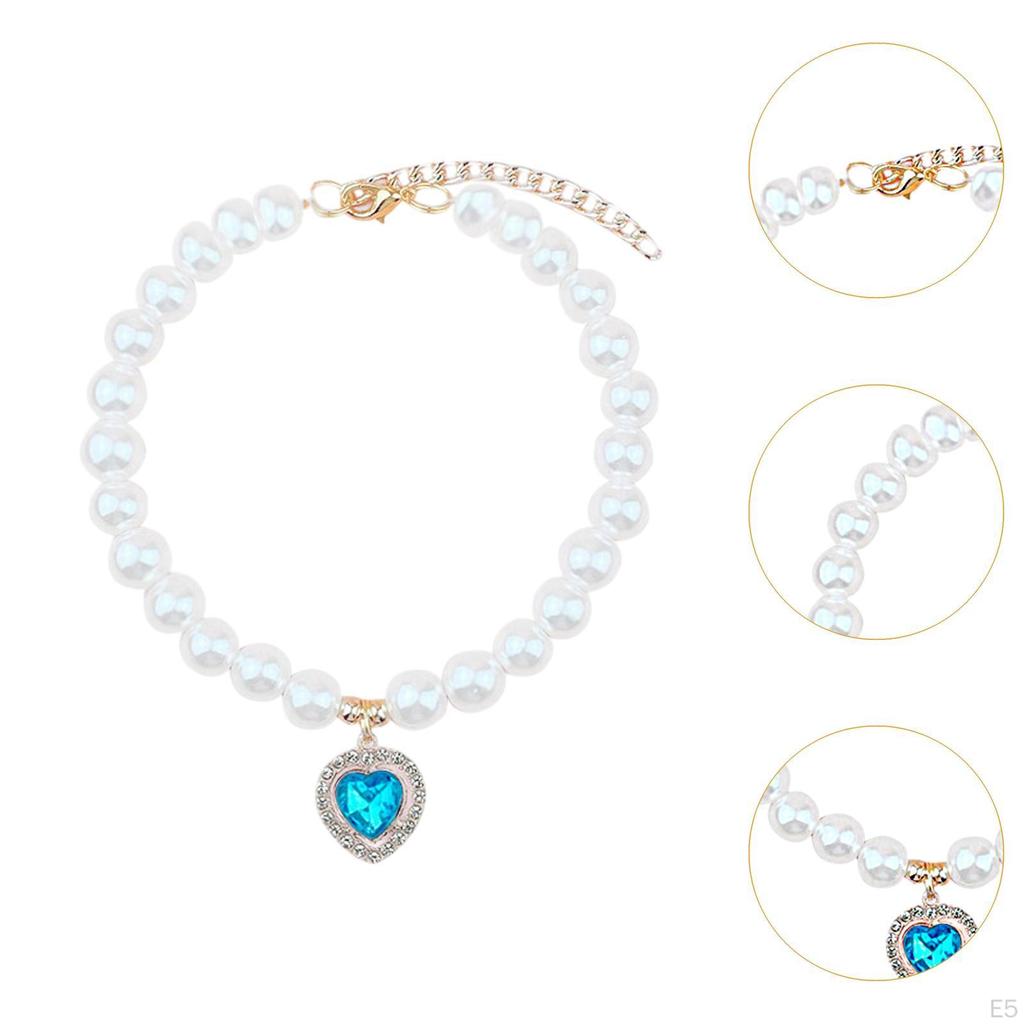 Adjustable Pearl Necklace for Dogs and Cats, Pet Jewelry Small Pets