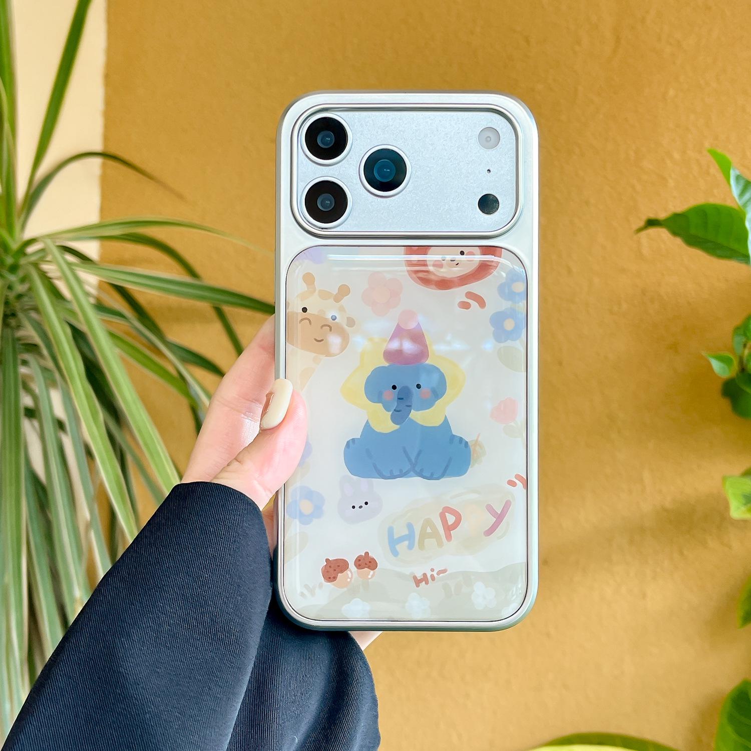 

Electroplated Epoxy Case with Autumn and Winter Small Animal Design for iPhone 17 Pro/13/15 Pro Max/16 Pro Apple 17 Pro Max