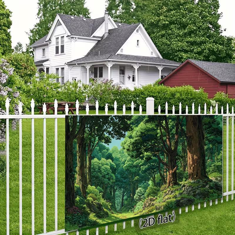 2D Green Nature Forest Backdrop Anime Woodland Scenery Photo Booth Background
