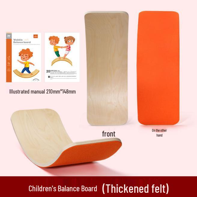 Wooden Curved Balance Board for Indoor Sensory Training - Interactive Two-Person Educational Children's Smart Seesaw.