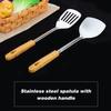 Stainless Steel Slotted Spatula Kitchen Cooking Spatula with Wooden Handle